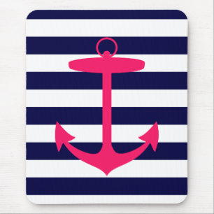 Mousepad Silhueta cor-de-rosa da âncora