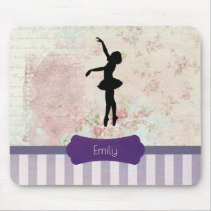 Mousepad Silhueta da bailarina no teste padrão elegante do