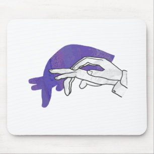 Mousepad Silhueta Da Mão Tamanduá Roxo