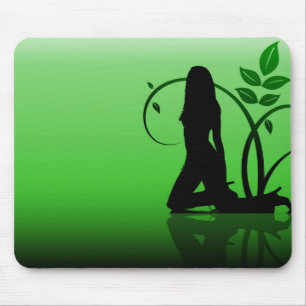Mousepad Silhueta Dama Verde