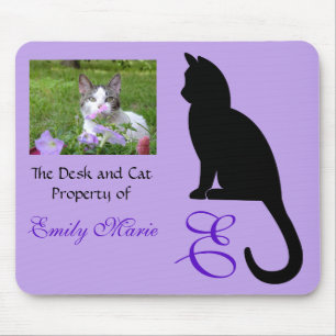 Mousepad Silhueta de assento do gato: Mesa de