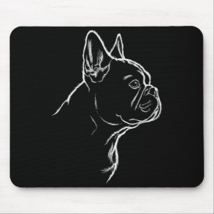 Mousepad Silhueta de Cachorro Amante de Bulldog Francês Fãs