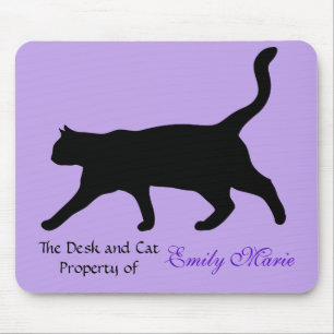 Mousepad Silhueta de Caminhada de Gatos: Mesa