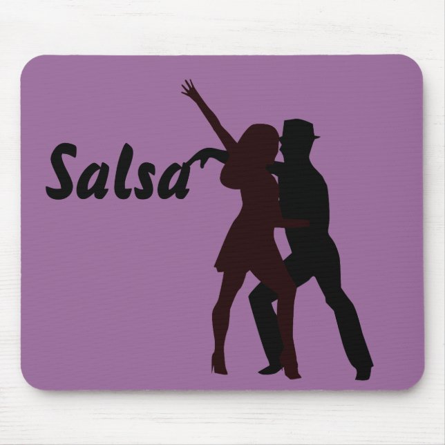 Mousepad Silhueta de dançarinos da salsa (Frente)