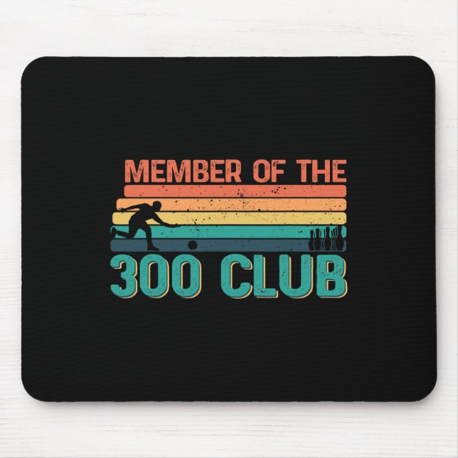 Mousepad Silhueta de jogador de boliche retrô para membro d (Frente)