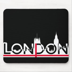 Mousepad Silhueta de Londres e bandeira inglesa