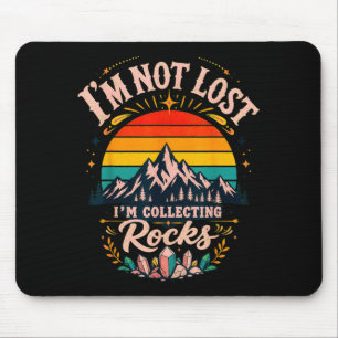 Mousepad silhueta de montanha pôr do sol retrô design de av