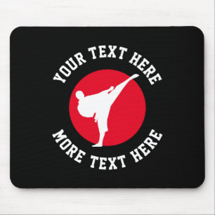 Mousepad Silhueta de pontapés de caratê de artes marciais