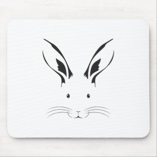 Mousepad Silhueta de Rosto de Coelho