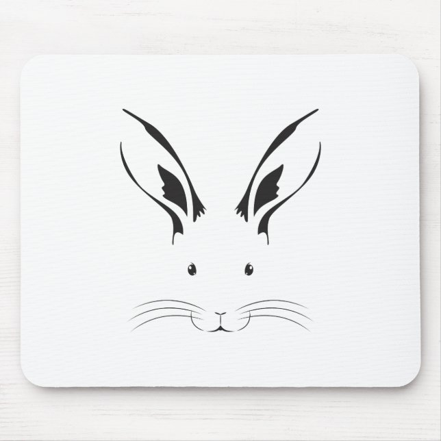 Mousepad Silhueta de Rosto de Coelho (Frente)