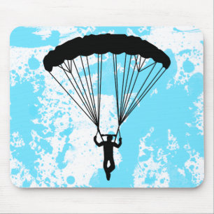 Mousepad silhueta de skydiver