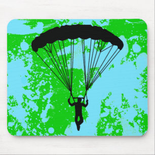 Mousepad silhueta de skydiver