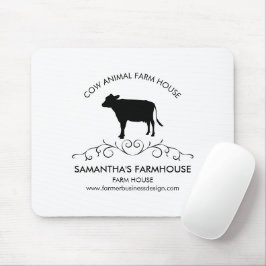 Mousepad silhueta de vaca da casa da fazenda