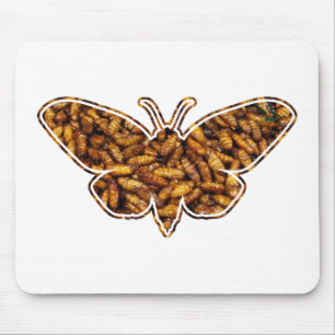 Mousepad Silhueta do ciclo de vida da traça de seda de Mor