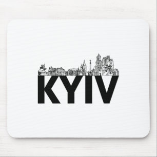 Mousepad Silhueta do Contorno da Cidade de Kiev Ucrânia Eur