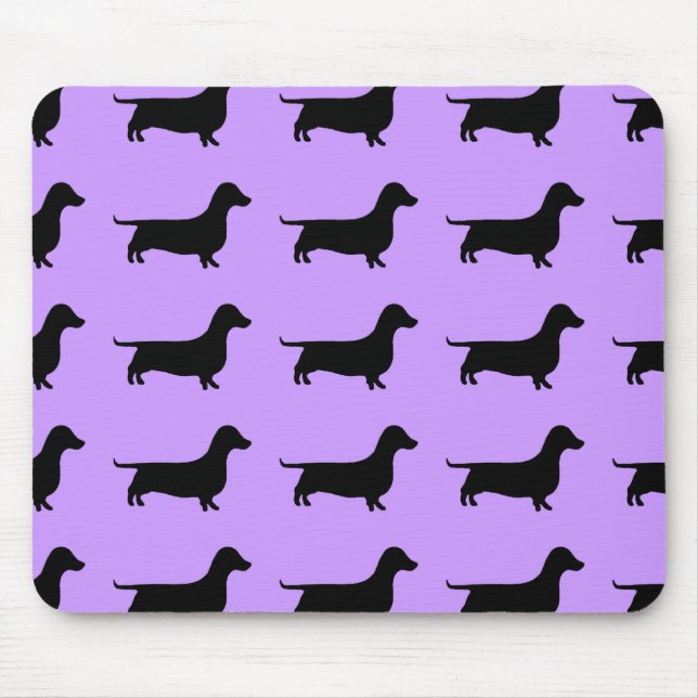 Mousepad Silhueta do Dachshund alguma cor (Frente)