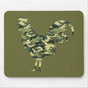 Mousepad Silhueta do galo da camuflagem