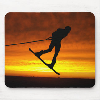 Mousepad Silhueta do por do sol de Wakeboard