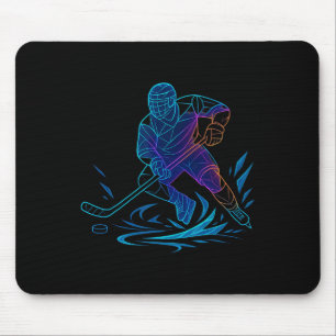 Mousepad Silhueta Esportes Disco Atleta Ação Arte Hóquei P