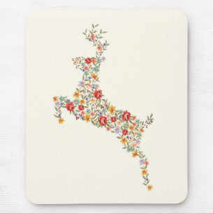 Mousepad Silhueta floral de primavera floral elegante e ele