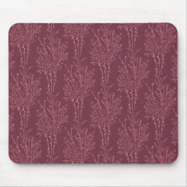 Mousepad Silhueta Floral Espalhada Botânica | Burgundy Prof