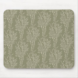 Mousepad Silhueta Floral Espalhada Botânica | Caqui Suave