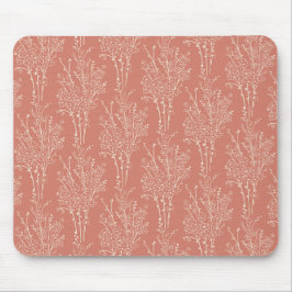 Mousepad Silhueta Floral Espalhada Botânica | Terracota