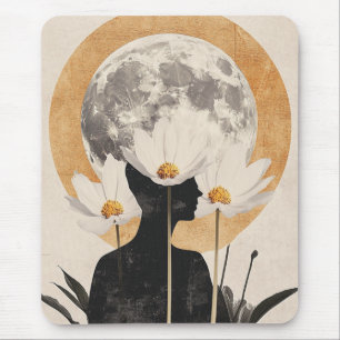 Mousepad Silhueta Lua - Elegância Boho Vintage