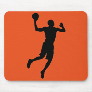 Mousepad Silhueta preta alaranjada do jogador de