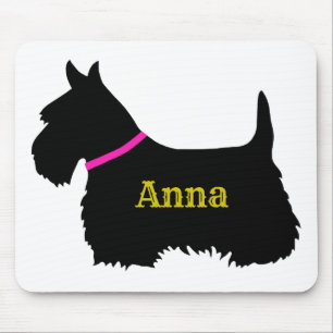 Mousepad silhueta preta do Terrier Escocês, cachorro da Esc