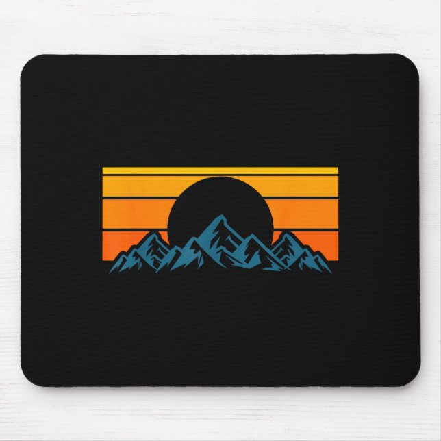 Mousepad Silhueta Retro da Montanha (Frente)