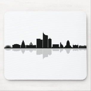 Mousepad Silhueta Skyline da cidade de LEIPZIG Alemanha