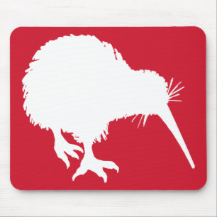 Mousepad Silhueta vermelha e branca do quivi