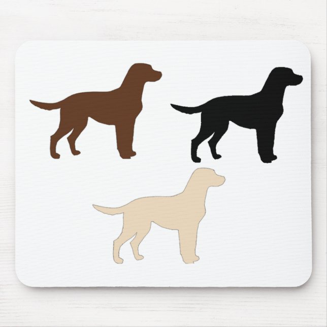 Mousepad silhuetas coloridas do labrador (Frente)