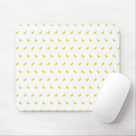 Mousepad Silhuetas de Pequenas Bananas Amarelas em Branco
