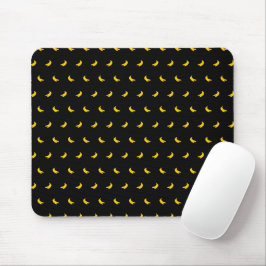 Mousepad Silhuetas de Pequenas Bananas Amarelas no Preto