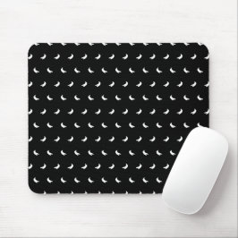 Mousepad Silhuetas de Pequenas Bananas Brancas no Preto