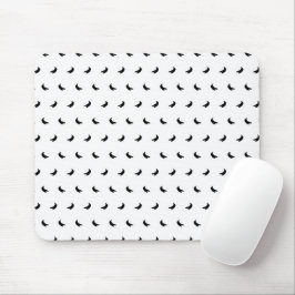 Mousepad Silhuetas de Pequenas Bananas Pretas em Branco