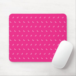 Mousepad Silhuetas de Pequenas Bananas Rosas em Rosa Intens