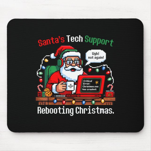 Mousepad Silly Santa s Support Tech Rebooting IT Computer (Frente)