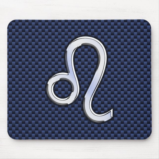 Mousepad Silver Leo Zodiac Símbolo Marinho de Impressão de  (Frente)