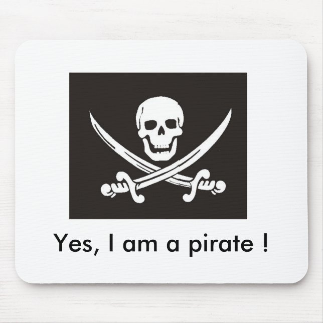 Mousepad Sim, eu sou um pirata! Crânio & tapete do rato dos (Frente)