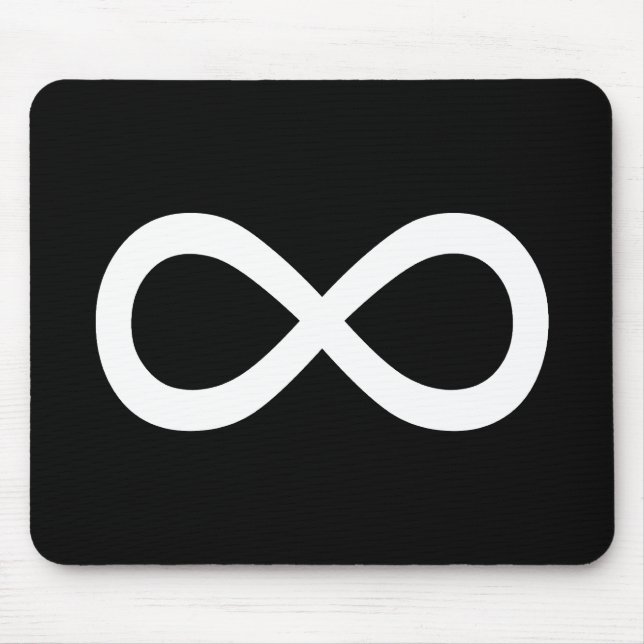 Mousepad Símbolo branco de infinidade (Frente)