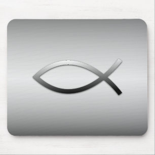 Mousepad Símbolo cristão de Ichthys dos peixes de Jesus
