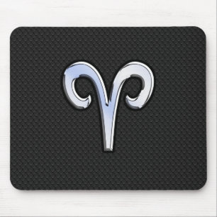 Mousepad Símbolo Cromo Moderno Como Aries Zodiac