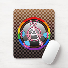Mousepad Símbolo da Anarquia de Gênero, Emblema no Tabuleir