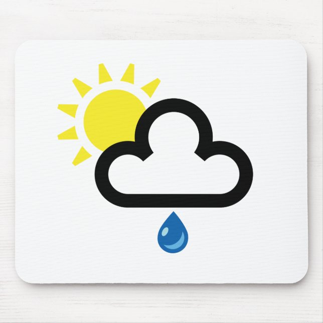 Mousepad Símbolo da chuva de Sun da nuvem (Frente)