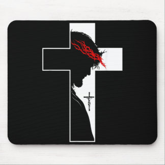Mousepad Símbolo da Fé Cristã Cruz Coroa de Jesus