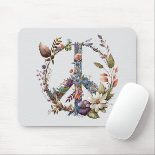 Mousepad Símbolo da Paz Boho Hippy 60s 70s