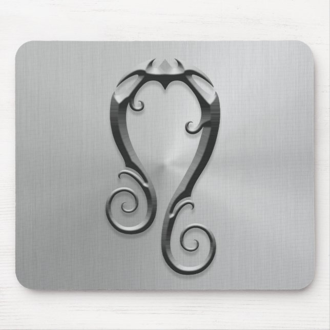 Mousepad Símbolo de aço inoxidável de Leo (Frente)